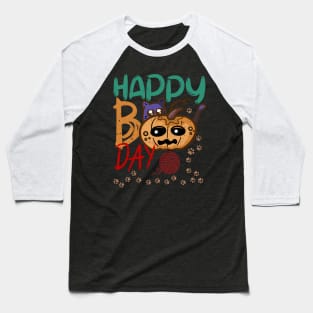 Happy Boo Day Party Costume with Boo Cat Pumpkin Funny Baseball T-Shirt